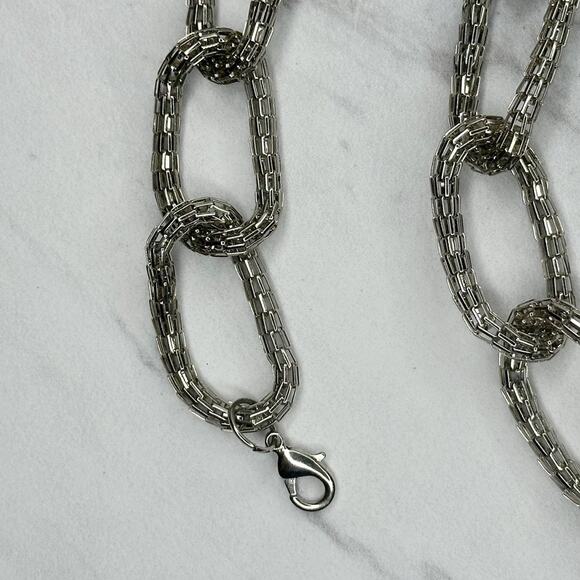 Silver Mesh Chain Link Belt Adjustable Y2K Plus Size One Size โจ - Picture 2 of 10